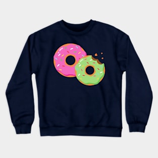 Two Yummy Donuts One with Bite mark Crewneck Sweatshirt